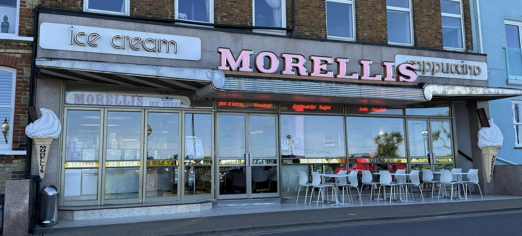 The iconic Morelli's seafront parlour by day