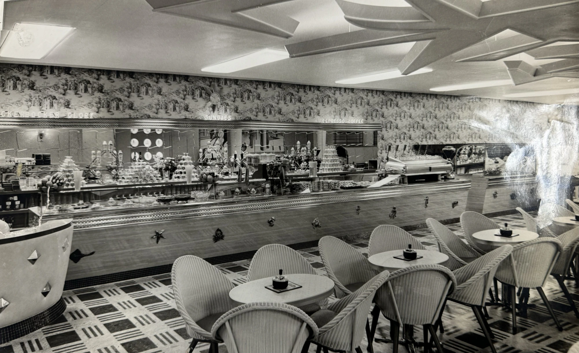 The original Morelli's parlour counter in the mid-twentieth century